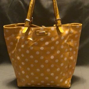 Jessica Simpson polka dot yellow & white Tote bag